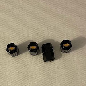 Chevrolet Valve Stem Caps in Black Set of 4 NWT